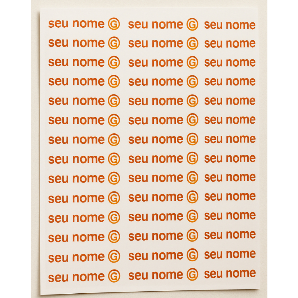 Adesivo Termocolante para Tecidos - Personalizado com sua logo/nome