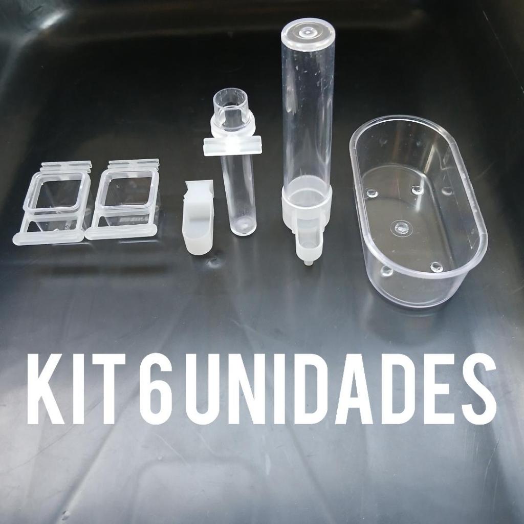 Kit Coleiro 3 Porta Vitamina, 1 Banheira, 1 Bebedouro,1 Porta Tiririca (6 PEÇAS)
