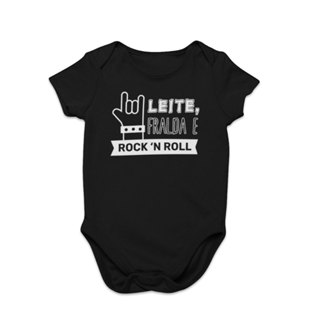 Body Bebê Algodão Leite, Fralda e Rock n Roll em Oferta na Shopee