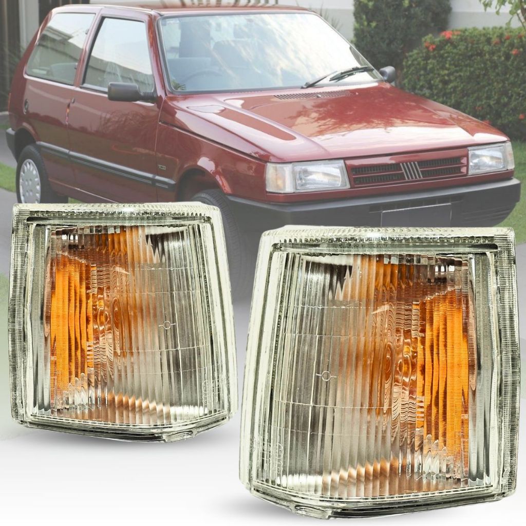 Par Lanterna Pisca Seta Dianteiro Fiat Uno Fiorino Elba Premio 91 92 94 96 98 2000 2002 2004 Lente Acrílico