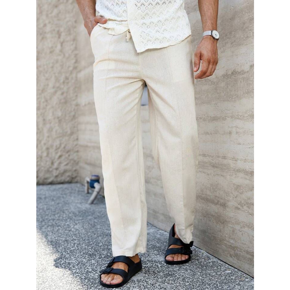 Calça Masculina Linho Estilo Mauricinho Premium Alfaiataria Leve Versátil Verão Evento Social Casual em Oferta na Shopee