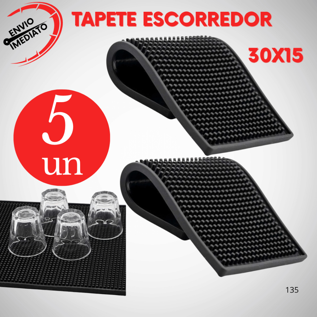 Tapete Escorredor Louça Silicone 15x30 Emborrachado Antiderrapante Louça Preparar Drink Barman