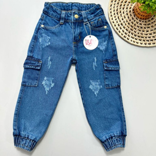 ISA CINTRA Calça Jeans Jogger Cargo Infantil De Menina Mini Diva Moda Blogueirinha em Oferta na Shopee