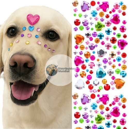 Kit Adesivo Pet 3D I 140 ou 280 Peças I Colorido Banho e Tosa Cachorro Laço Elástico Sticker Bindi Petshop Cães Gato em Oferta na Shopee