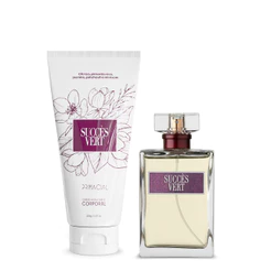 KIT PERFUME FEMININO SUCCES VERT 100ML + CREME HIDRATANTE 200G - PRIMACIAL PERFUME CITRICO FLORAL