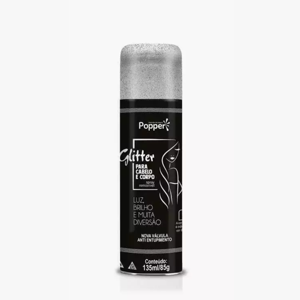 Spray de Glitter para Corpo Cabelos Rosto Roupas Feminino Brilho Festa Carnaval