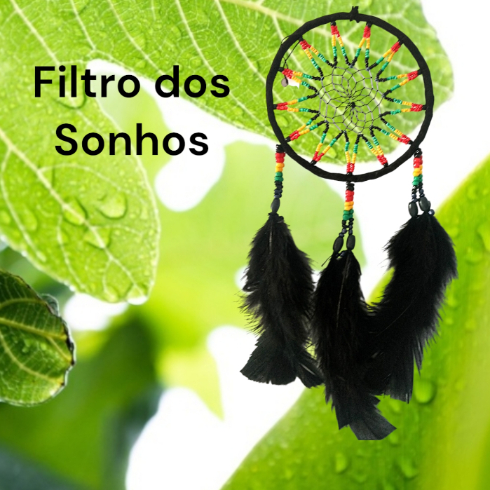 Filtro dos Sonhos, couro ecológico preto, proteção do sono, casa, ambientes. Zen, místico, esotérico, Feng Shui, Reggae