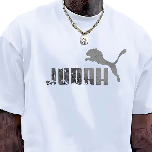 Camiseta Judah Unissex Estampa Cinza Streetwear Unissex 100% Algodão Alta Qualidade Cor Branca