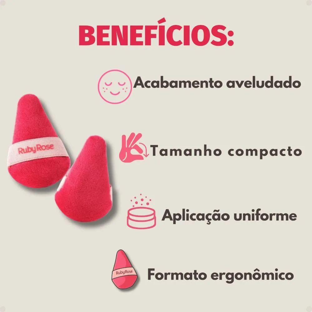 Esponja de Pó Tiny Touch - Ruby Rose-HB-A7005 — imagem 2 de 2