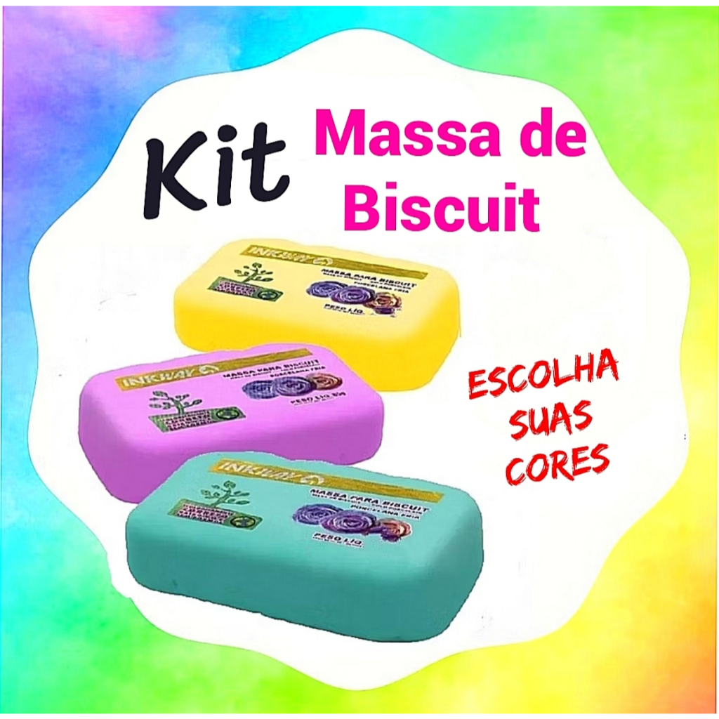 Kit Massa de Biscuit 85g Cores Diversas - Inkway KIT OU UNIDADE em Oferta na Shopee