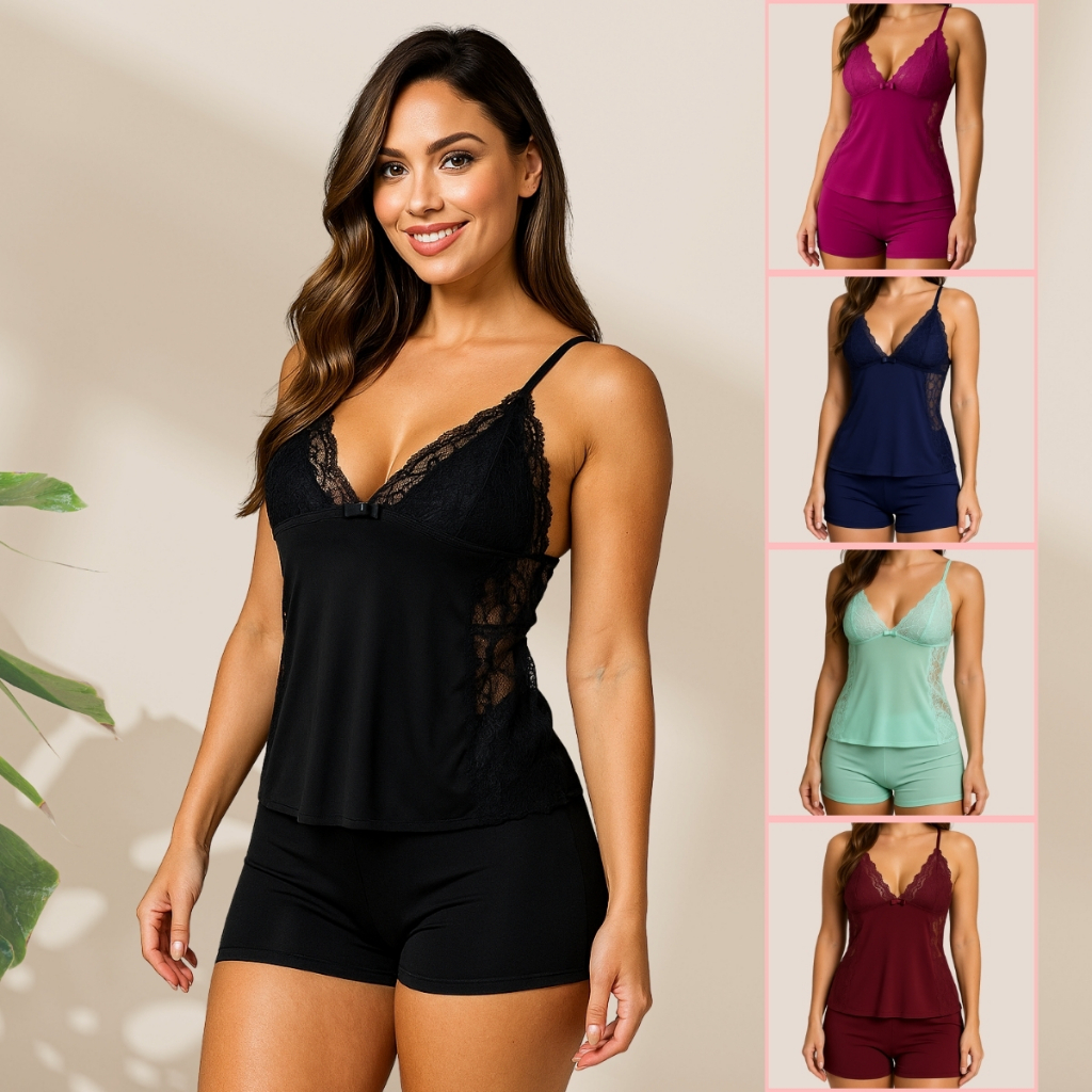 Baby Doll Liganete Feminino Luxo Conforto Linha Noite