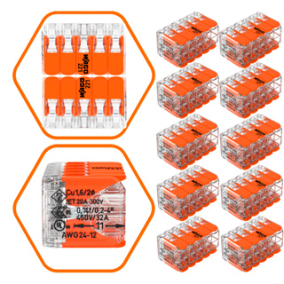 Kit 10 Peças Conector de Emenda Wago 221-420 10 Vias 32A 0,14 - 4mm² em Oferta na Shopee