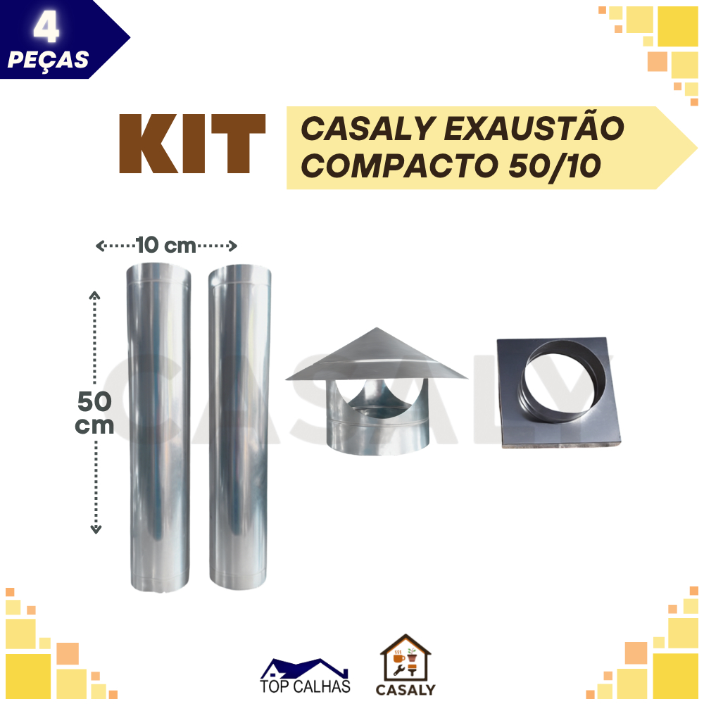 KIT Chaminé Compacto Aço | + BRINDE | Coifa Forno | Dutos Chapéu Adaptador | Diâm 10 cm em Oferta na Shopee