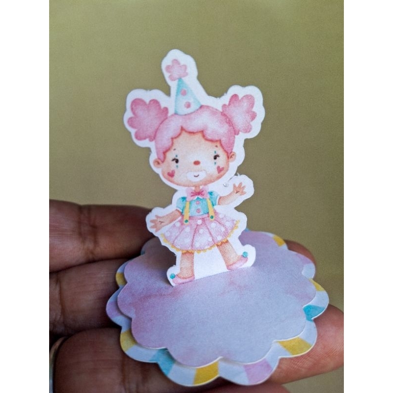 kit apliques 3D  em pé Circo rosa - Lembrancinhas - Caixinhas Personalizadas - Papelaria Personalizada
