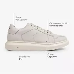 Tênis Casual Masculino Couro Ferracini Solado Flat Básico Elegante Impulse Original 7613-570C