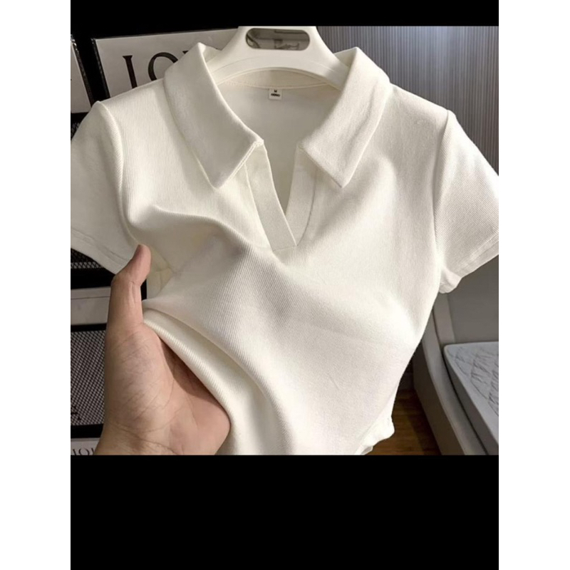 Camisa polo Feminina Ribana Manga curta Algodao em Oferta na Shopee