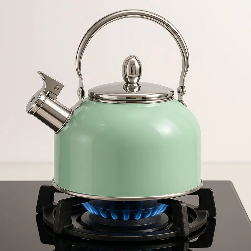 Chaleira Apito Em Aço Inox  Vintage Retro Café Chá Água