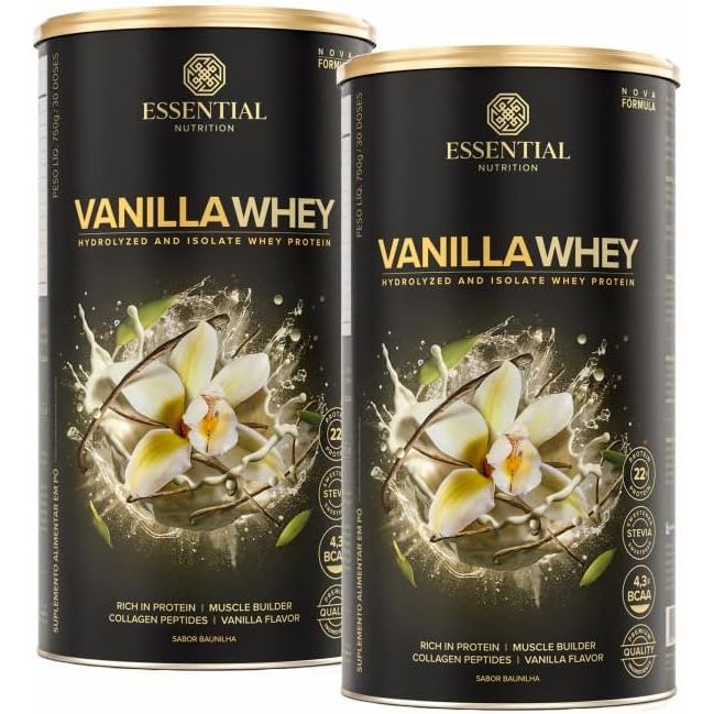 Kit 2X Vanilla Whey Essential Nutrition 750g