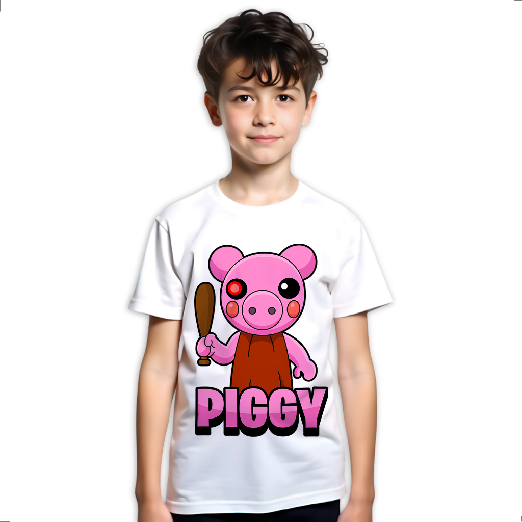 Camiseta Infantil Piggy Roblox Jogo Game Authentic LK392