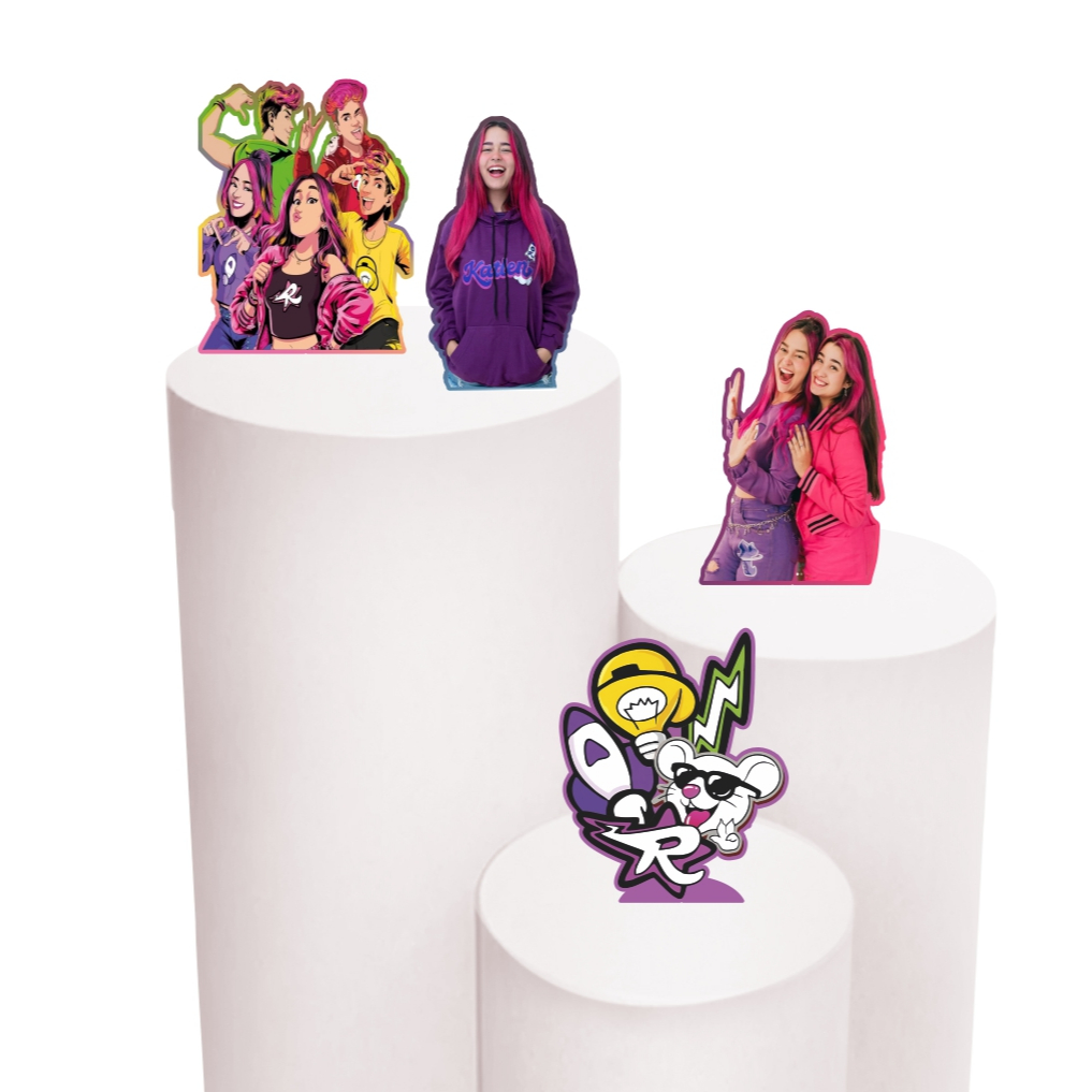 Kit Festa 4 Displays de 30cm Totens para Decoração de Festa Dos Rosa em MDF Cortado a Laser em Oferta na Shopee