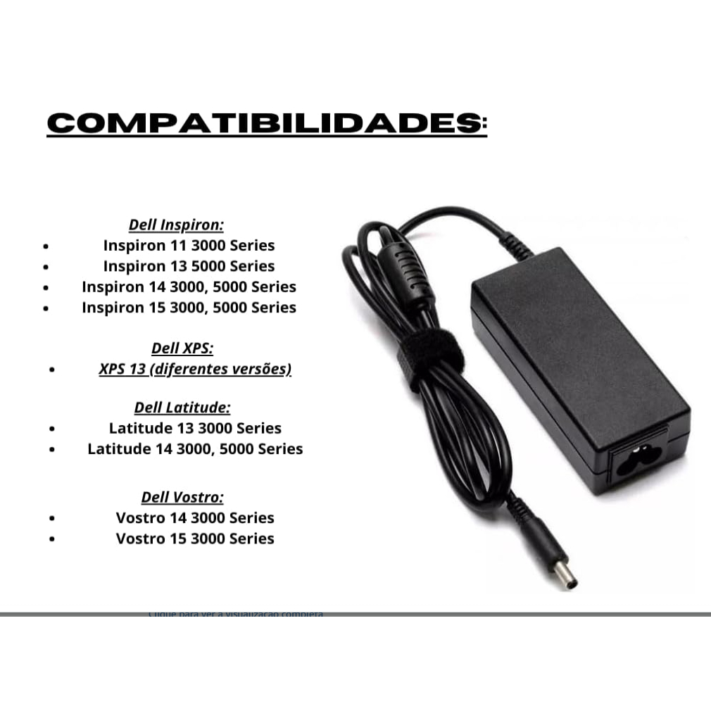 Fonte Carregador Compativel Notebook Dell La65ns2-01 19.5v 3.34a 65w em Oferta na Shopee
