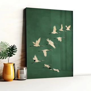 Quadro Decorativo Garça Fundo Verde Minimalista Arte Moderna em Oferta na Shopee