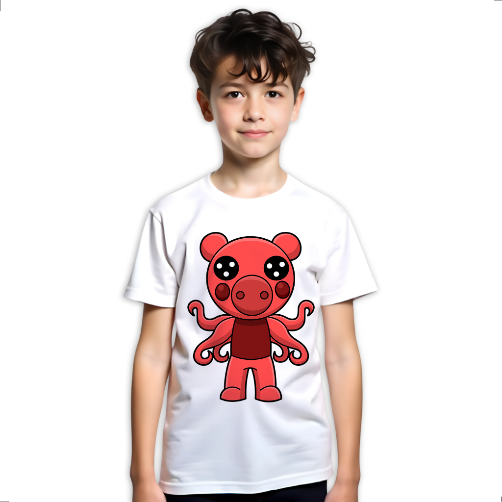 Camiseta Infantil Piggy Roblox Jogo Game Authentic LK397