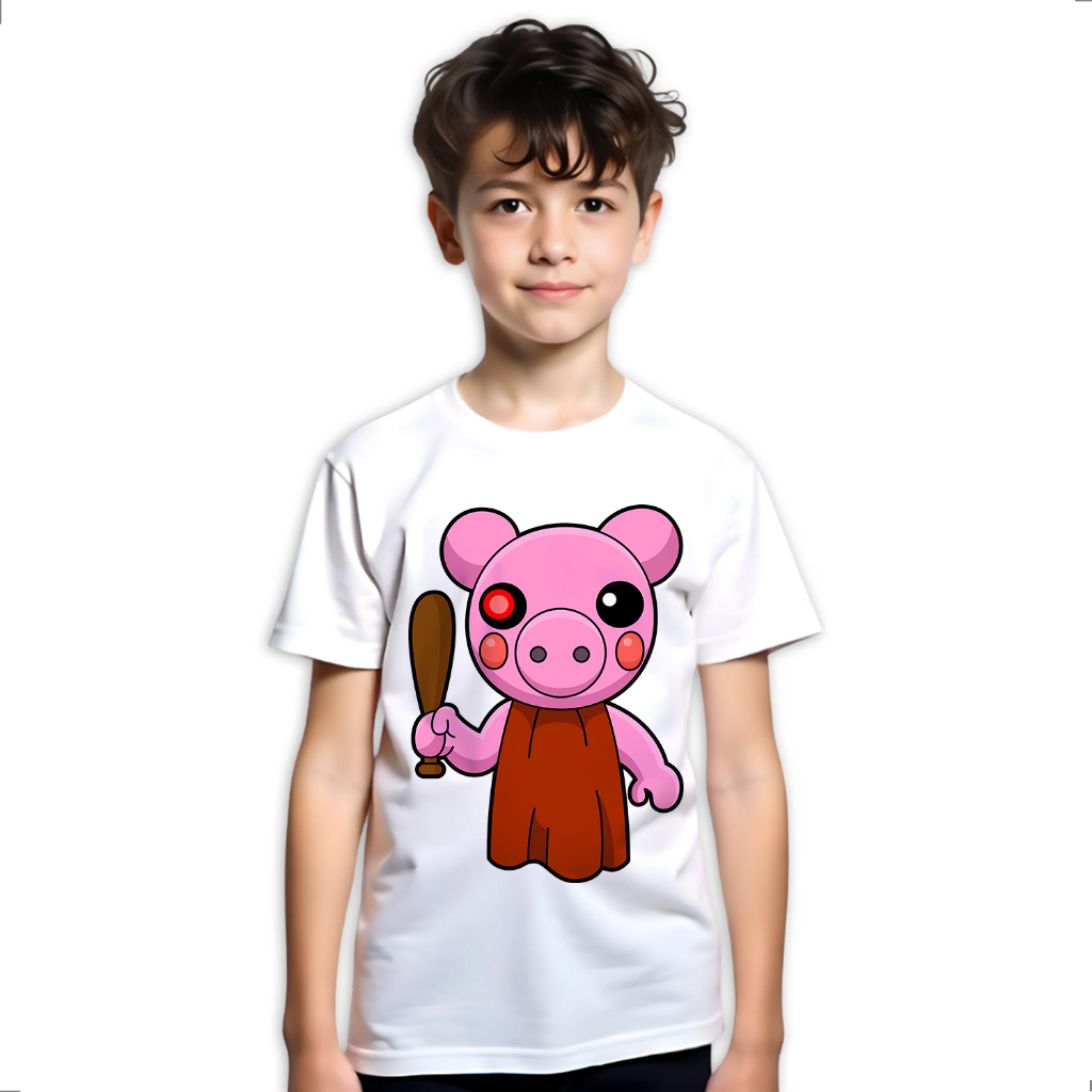 Camiseta Infantil Piggy Roblox Jogo Game Authentic LK398