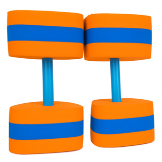 Par de Halter Hidroginástica Laranja/Azul G (5 a 7Kgs) / Par em Oferta na Shopee