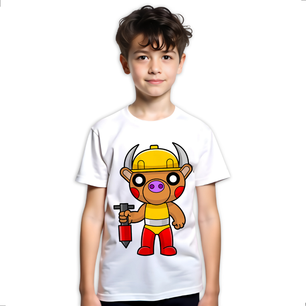 Camiseta Infantil Piggy Roblox Jogo Game Authentic LK402