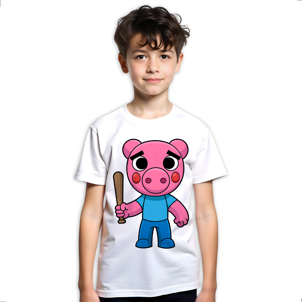 Camiseta Infantil Piggy Roblox Jogo Game Authentic LK403