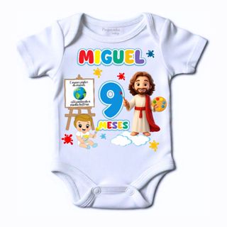 Body bebe Personalizado com nome e mês Jesus O maior pintor do mundo está pintando a minha historia em Oferta na Shopee