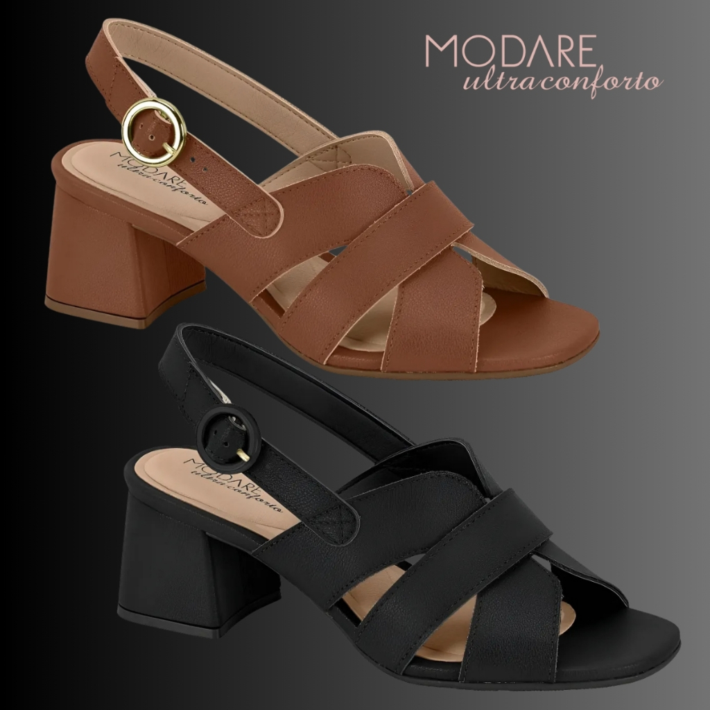 Sandália Feminina Modare Ultraconforto Salto Bloco Leve Macia 7172.125