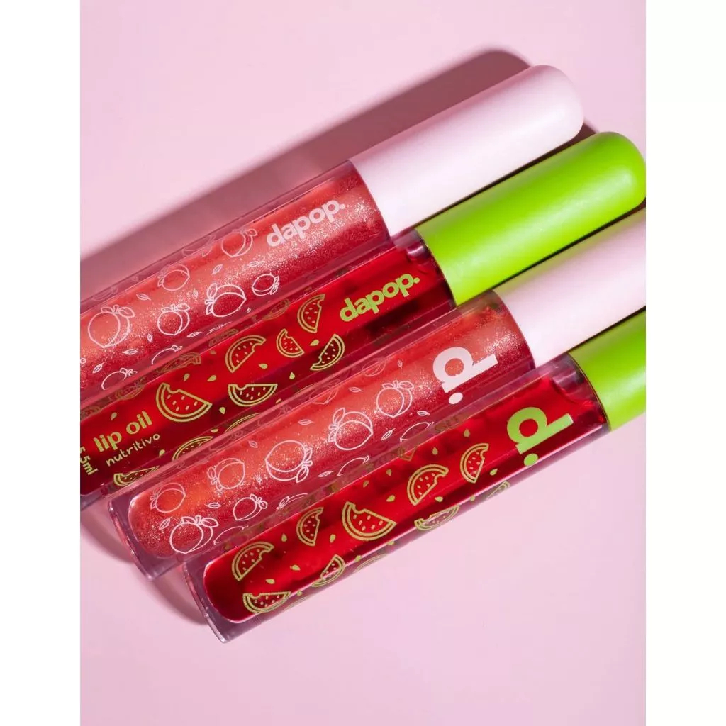 Lip Oil Nutritivo de  Melancia e Pêssego - Dapop em Oferta na Shopee