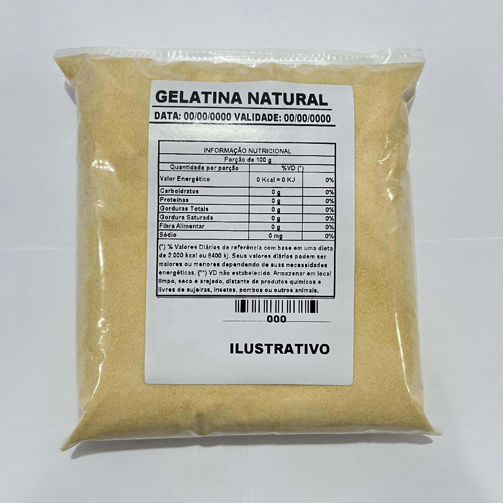 Gelatina em Pó Pura Incolor 250g 240 Bloom em Oferta na Shopee