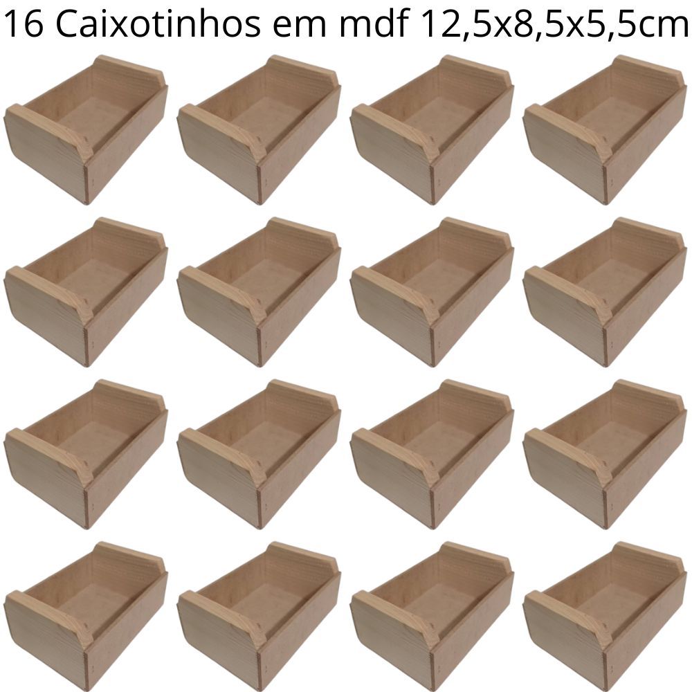 16 Caixotinhos - cesta de madeira pinus e mdf para lembrancinhas fms_madeirartt