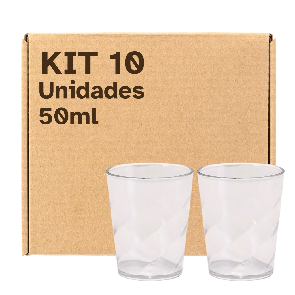 kit 10 Copos Shot Twister 50ml Drink Vodka Dose Certa Mini Cachaça Tequila Pinga Bar Evento Festa