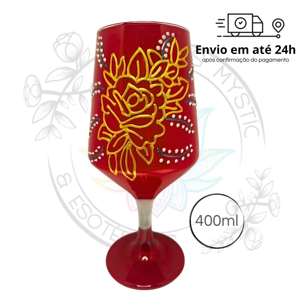 Taça Pomba Gira Cigana Rosa Vermelha 400ml – Umbanda Candomblé Orixás