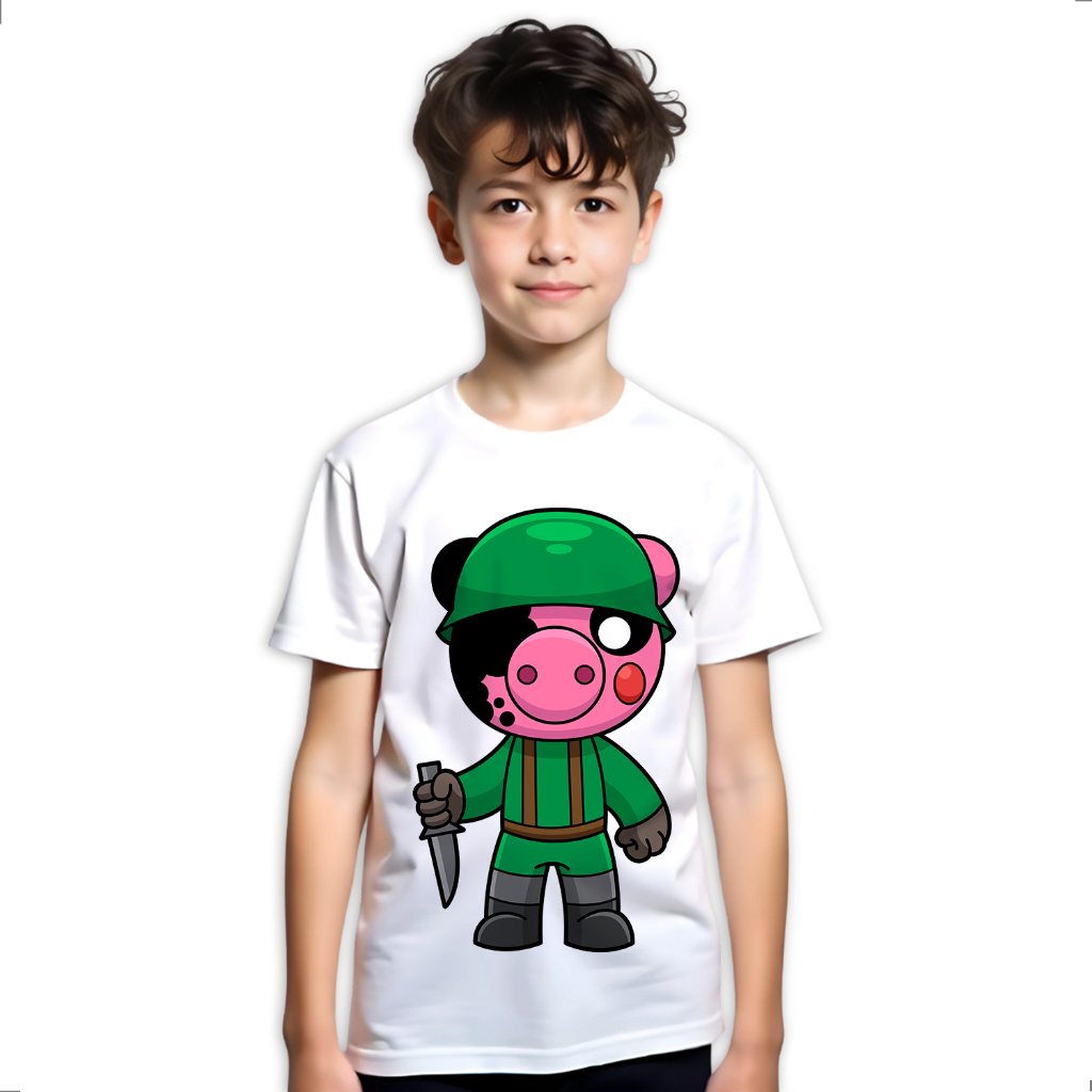 Camiseta Infantil Piggy Roblox Jogo Game Authentic LK410