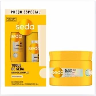 Seda Toque de Seda Amino-Silk Complex - Kit Shampoo 300ml + Condicionador 190ml + Máscara 300g em Oferta na Shopee