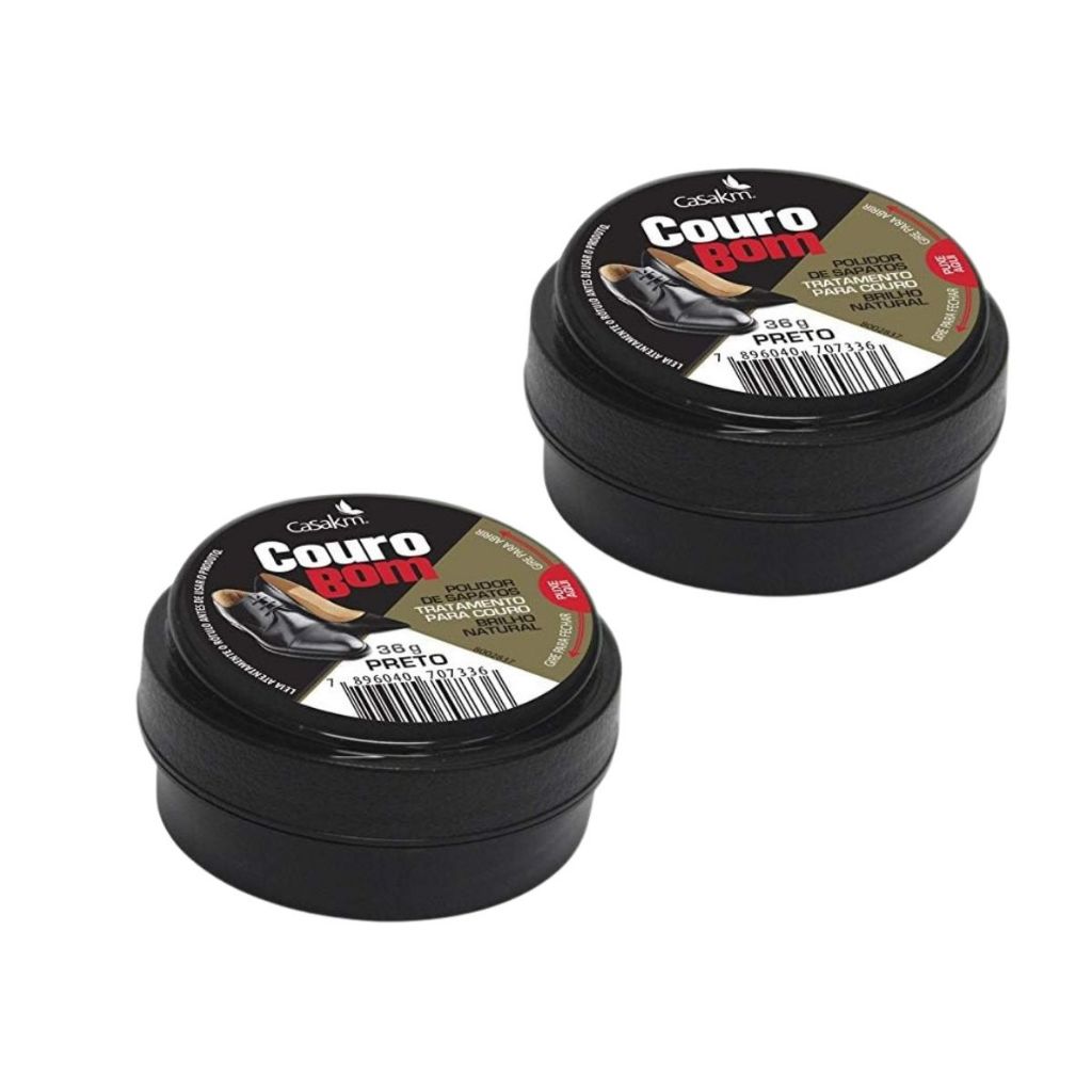 Polidor De Sapatos Couro Bom Creme Preto 36G - 2 Unidades