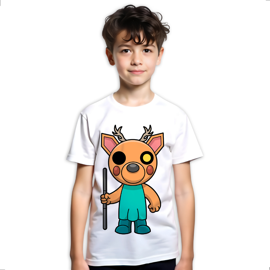 Camiseta Infantil Piggy Roblox Jogo Game Authentic LK412