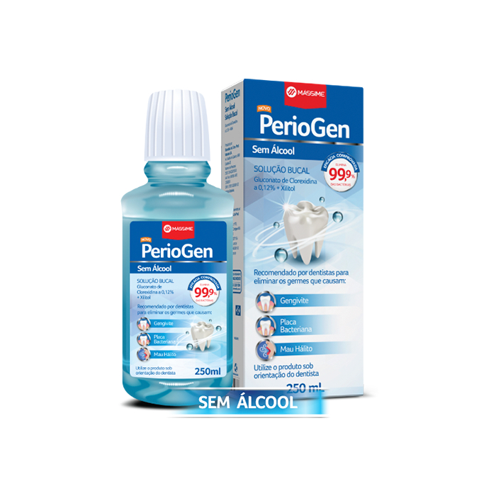 ENXAGUANTE BUCAL PERIOGEN SEM ALCOOL - CLOREXIDINA + XILITOL 250ML