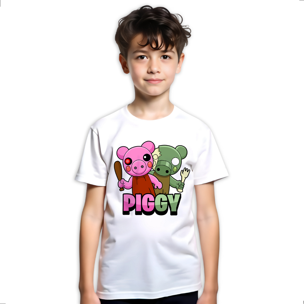 Camiseta Infantil Piggy Roblox Jogo Game Authentic LK418