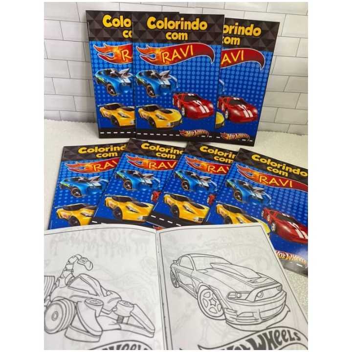 livro de colorir Hot wheels - lembrancinha de festa livrinho de colorir hot wheels personalizado com nome