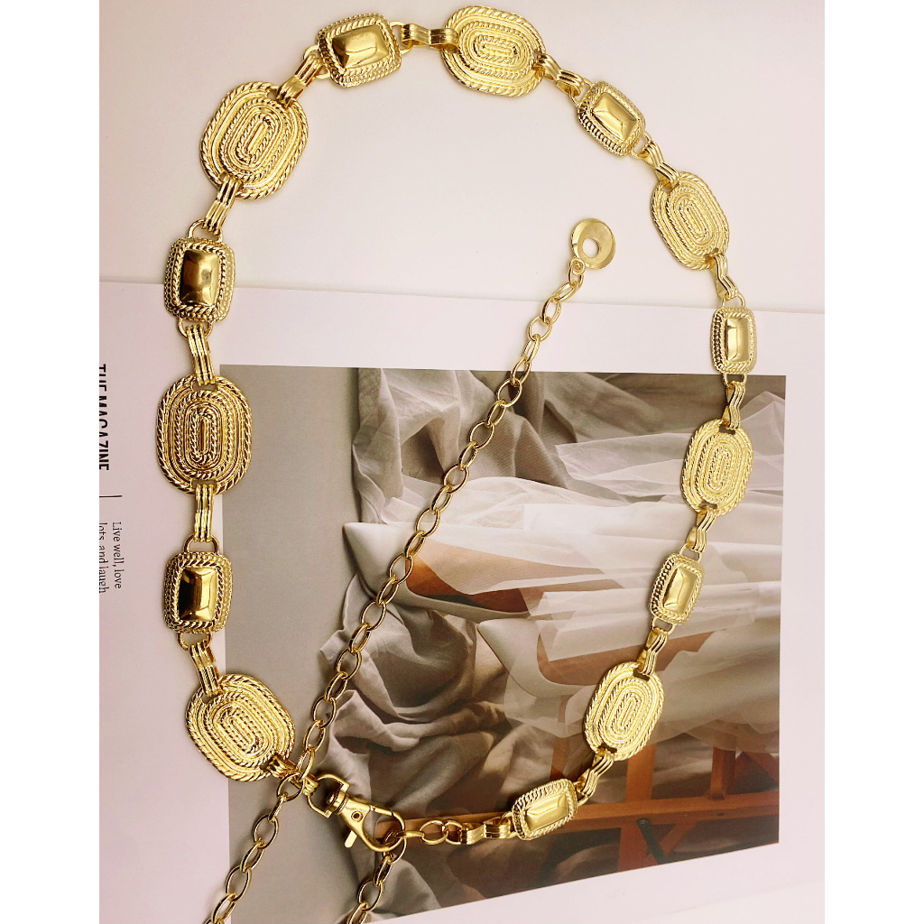 Cinto De Cintura De Metal Vintage Para Mulheres – Acessório Boho Retrô Ajustável Vestidos De Verão E Jeans em Oferta na Shopee