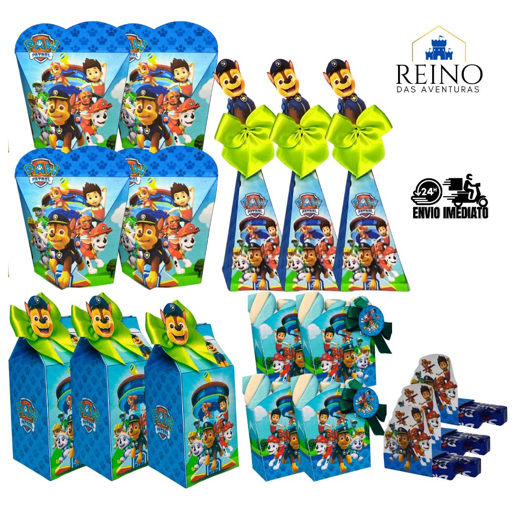 Envio imediato - 190 Unidades de Lembrancinhas TEMA PATRULHA CANINA PAW PATROL - CAIXA MILK CORAÇÃO e OUTROS (sem nome) em Oferta na Shopee