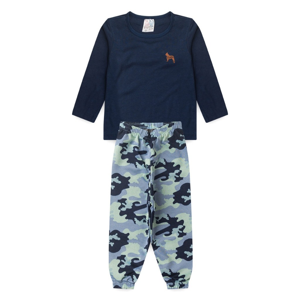 Conjunto Mauricinho Infantil Menino Bebe Calça Camuflada Manga Longa Tamanho 1 ao 8