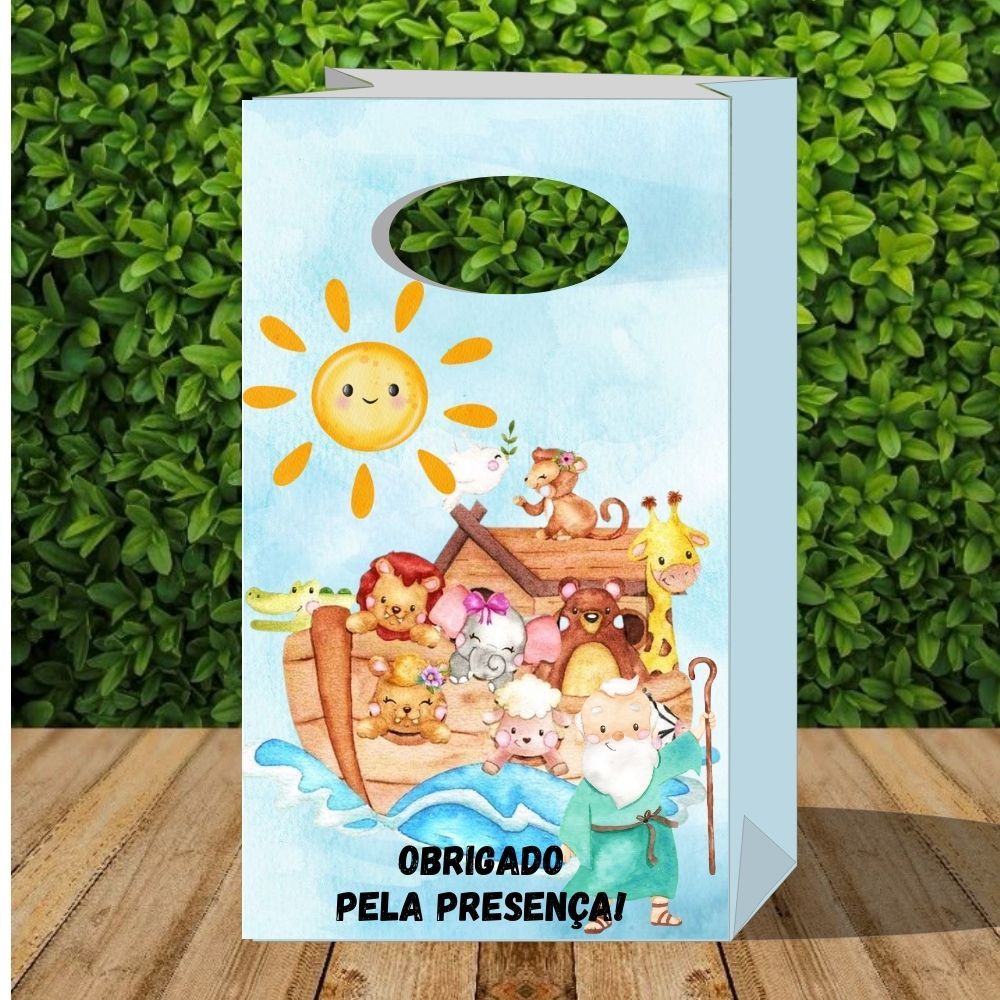 30 lembrancinha a arca de noé - sacolinha P -para festa  pegue e monte  - kit caixinhas Gabi a arca de noé