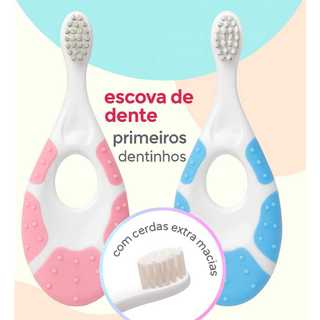 Escova De Dente Primeiros Dentinhos Higiene Bucal Para Bebe Criança